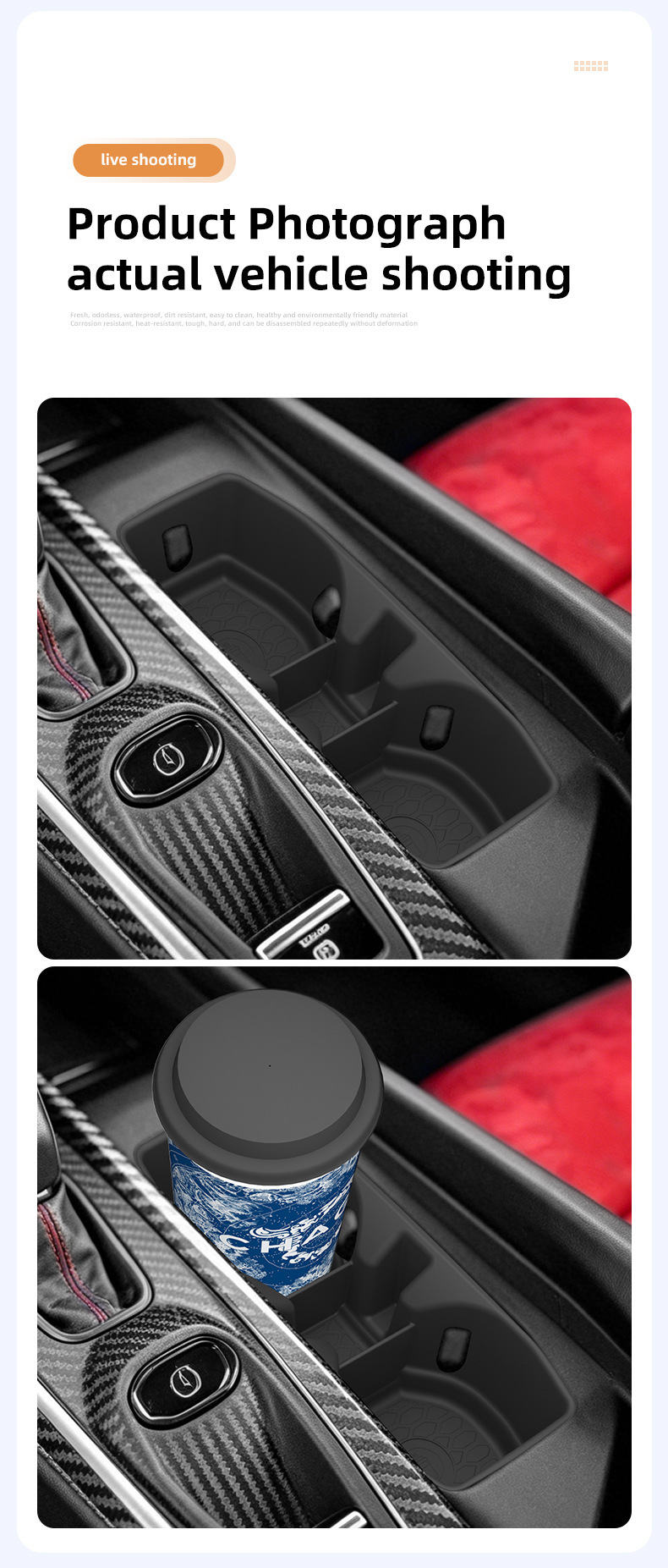 Suitable for 24-26 Charger models, center console cup holder cover, protective anti-slip mat, car-specific modification accessories