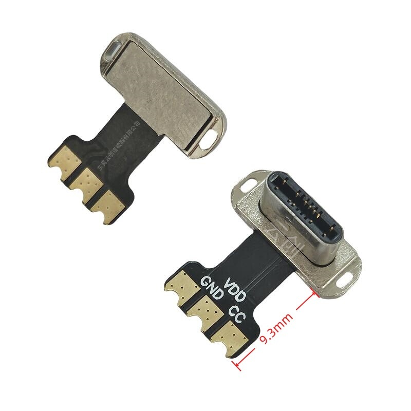 TYPE-C wireless charging plug FPC flexible cable 3PIN connector base integrated in-mold injection molded tail plug