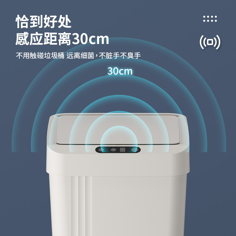 25年新しい家庭用ゴミ箱スマート誘導防水全自動蓋付き12Lゴミ箱収納バケツ|undefined