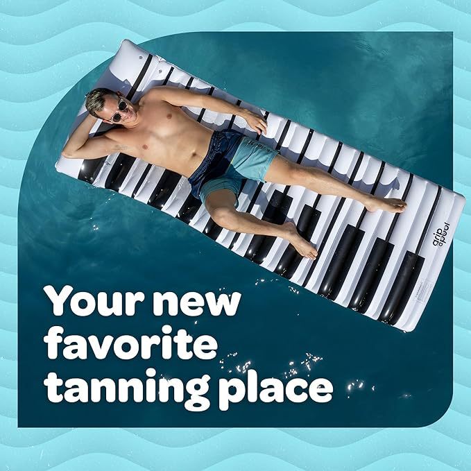 Manufacturer Cross-Border Custom-Made Pvc Inflatable Floating Mat, Thickened Adult Piano-Shaped Roll-Up Mattress, Floating Pool Mat