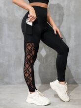 A 65714L Color Block Lace Leggings ײɫ��˿��׿� ŷ���羳��