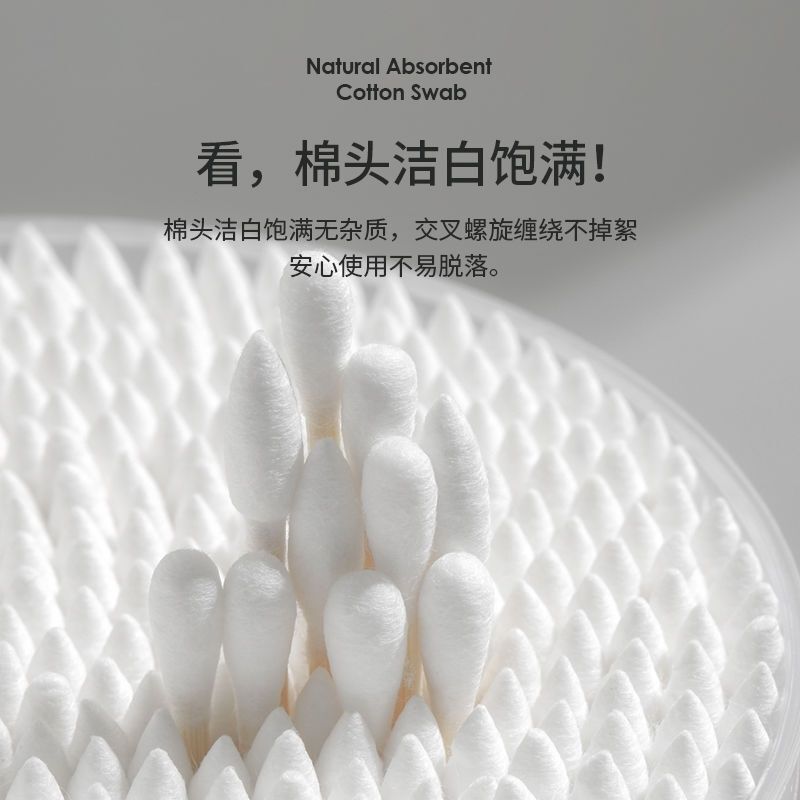耳かき用綿棒、毎日のメイク落とし、消毒用使い捨て衛生美容スティック、綿双頭木製スティック|undefined