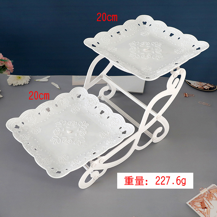 Estilo europeo de tres capas bandeja de la torta merienda estante plato de fruta cumpleaños decoración del partido suministros boda postre Mesa estante de la torta