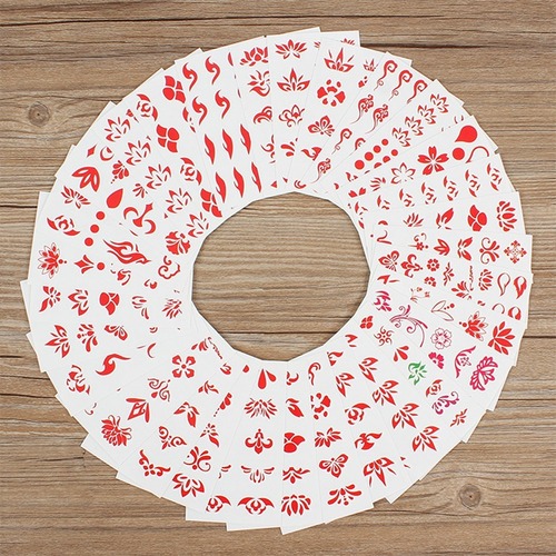 Children's eyebrow stickers, Hanfu floral forehead stickers, ancient style girls' costume performance print tattoos, baby forehead stickers