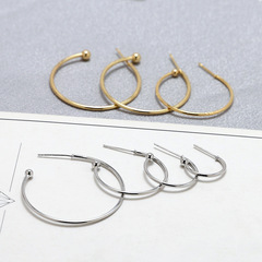 真 � � メッキシンプル风C字型イヤーフック金属质感S925シルバーニードル手作りアクセサリーイヤリングアクセサリー材料