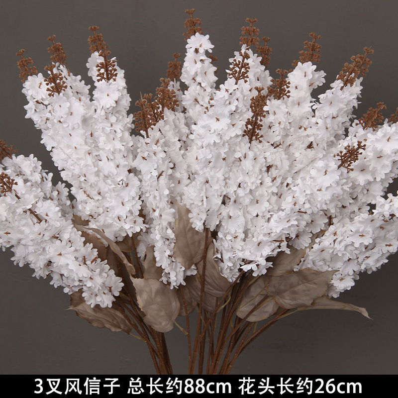Bodas de flores de seda de imitación blanca flores falsas decorativas floral sala de bodas floral hogar ramo único camino de introducción de flores
