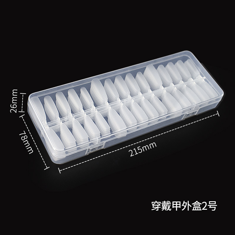 Caja de uñas Nail Nail Wear Caja de almacenamiento de uñas Joyas Caja de joyería Caja de herramientas de plástico transparente de rejilla múltiple al por mayor