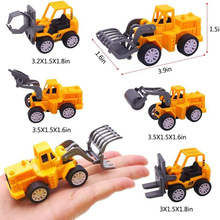跨境迷你工程车玩具仿真工程车模型烘焙蛋糕摆件过家家挖掘机玩具
