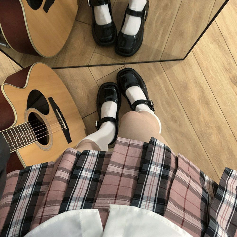 백도 샹게 스커트 + 같은 패턴의 나비넥타이#뜨거운 판매 42cm