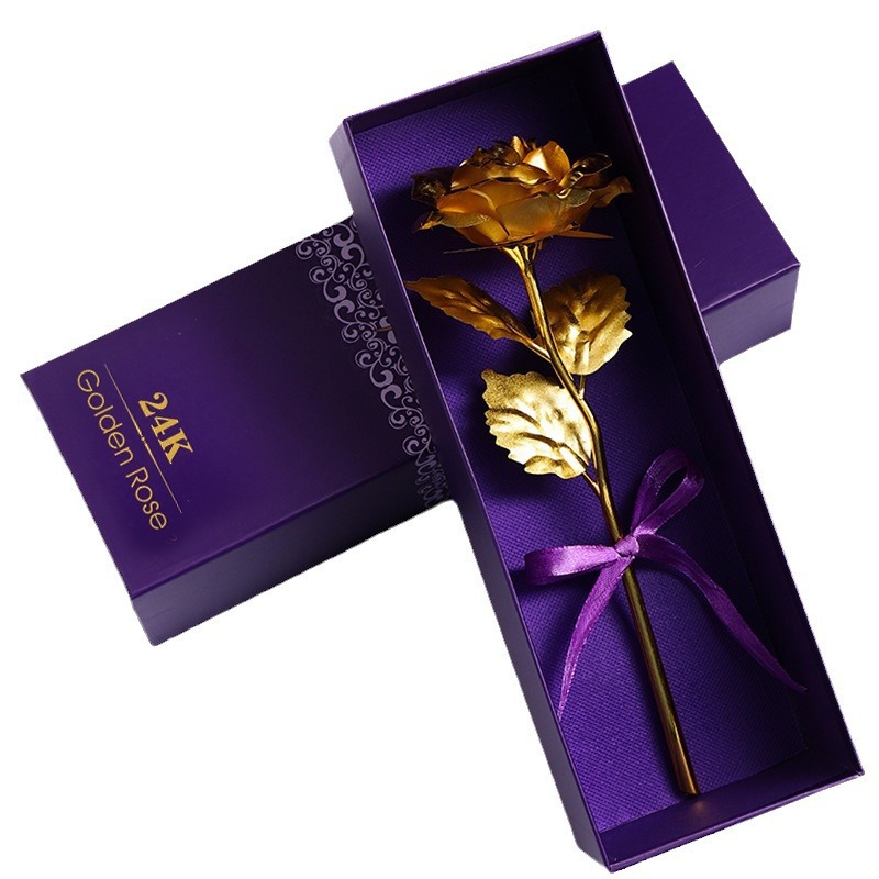Gold Foil Rose Gift Set With Decorative Design For Any Occasion_voghion.com