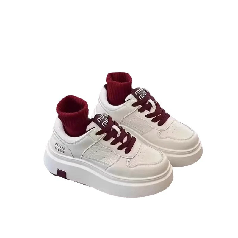 Белые кроссовки на платформе, обувь, кеды, универсальная спортивная обувь для отдыха, натуральная кожа, осень, тренд сезона