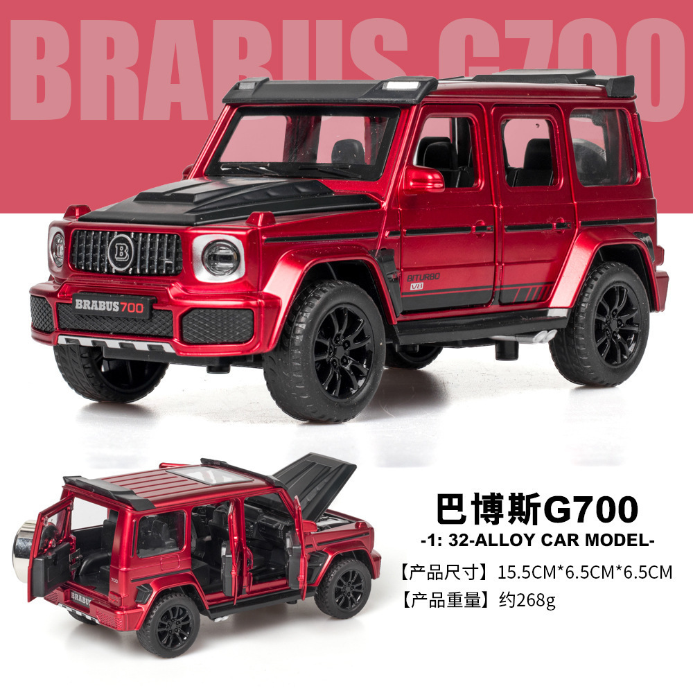 (A granel) Jiaye aleación coche modelo 1:32 Babos G700 off-road sonido y luz tire de juguete modelo de coche adornos