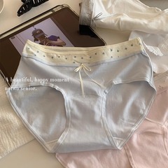 10A加长裆抑菌女生内裤女撞色拼接中腰包臀不夹臀夏季三角裤