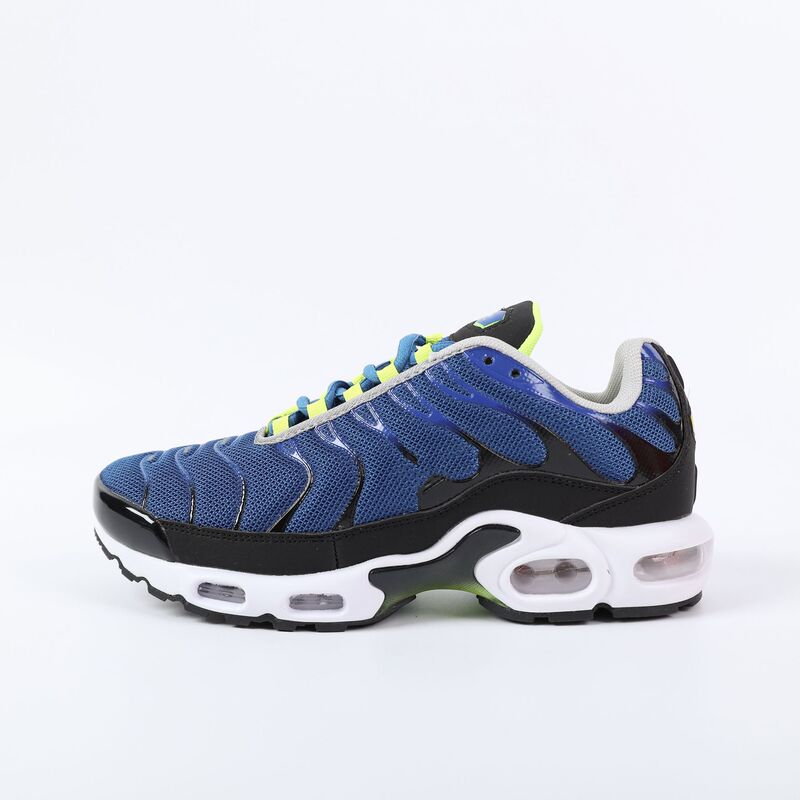 New Air Max Tn Blue-Green Color-Blocked Mesh Air-Cushioned Shoes for Men and Women, Lightweight Shock-Absorbing Dad Running Shoes
