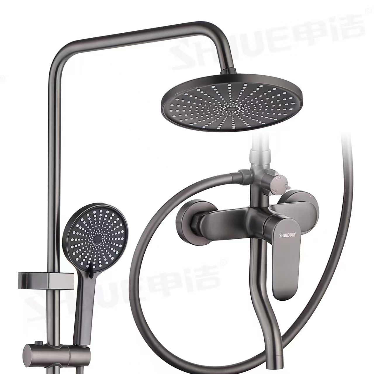 Mayorista simple bronce moderno cuatro series ducha de ducha de ducha de baño presurizado casero ducha de ducha de ducha de un conjunto completo