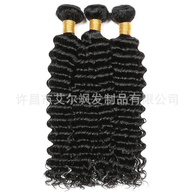 Real hair straight hair curls 8A hair curtain humanhairbundles Xuchang wig factory wholesale cross-border generation hair