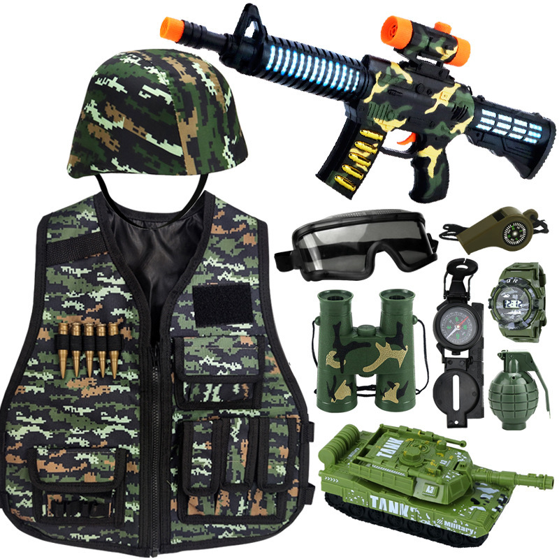 Children's Military Toy Set Military Fan Special Forces Sound and Light Gun Tank Vest Helmet Cosplay Role-Playing Equipment Children's Military Toy Set Military Fan Special Forces Sound and Light Gun Tank Vest Helmet Cosplay Role-Playing Equipment