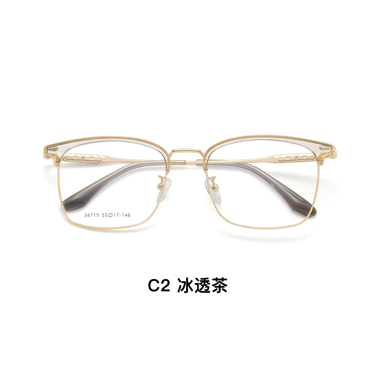 Hielo de alta calidad té red rojo tallado estereoscópico hombre y mujer ceja marco de gafas antideslizante no sujetar la cara con espejos