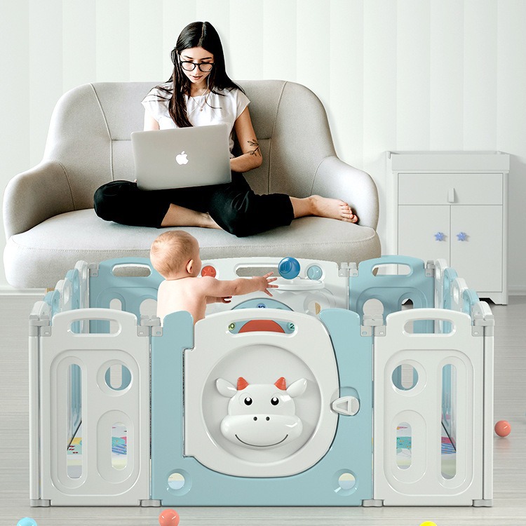 Personalizado juego valla valla de protección bebé suelo niños rastreando almohadilla valla valla interior casera valla plegable