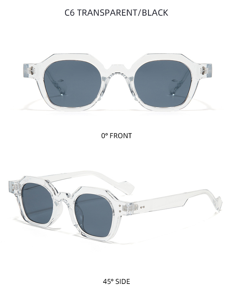 Simple Style Streetwear Solid Color Pc Polygon Rivet Full Frame Men's Sunglasses display picture 11