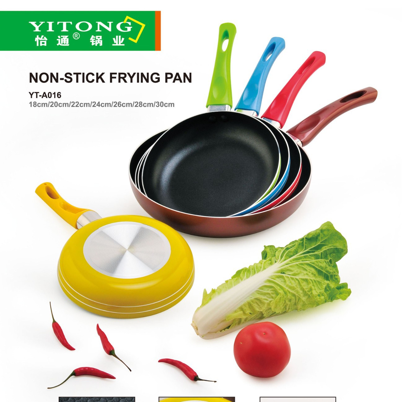 Sartén antiadherente al por mayor con un solo mango para uso doméstico.