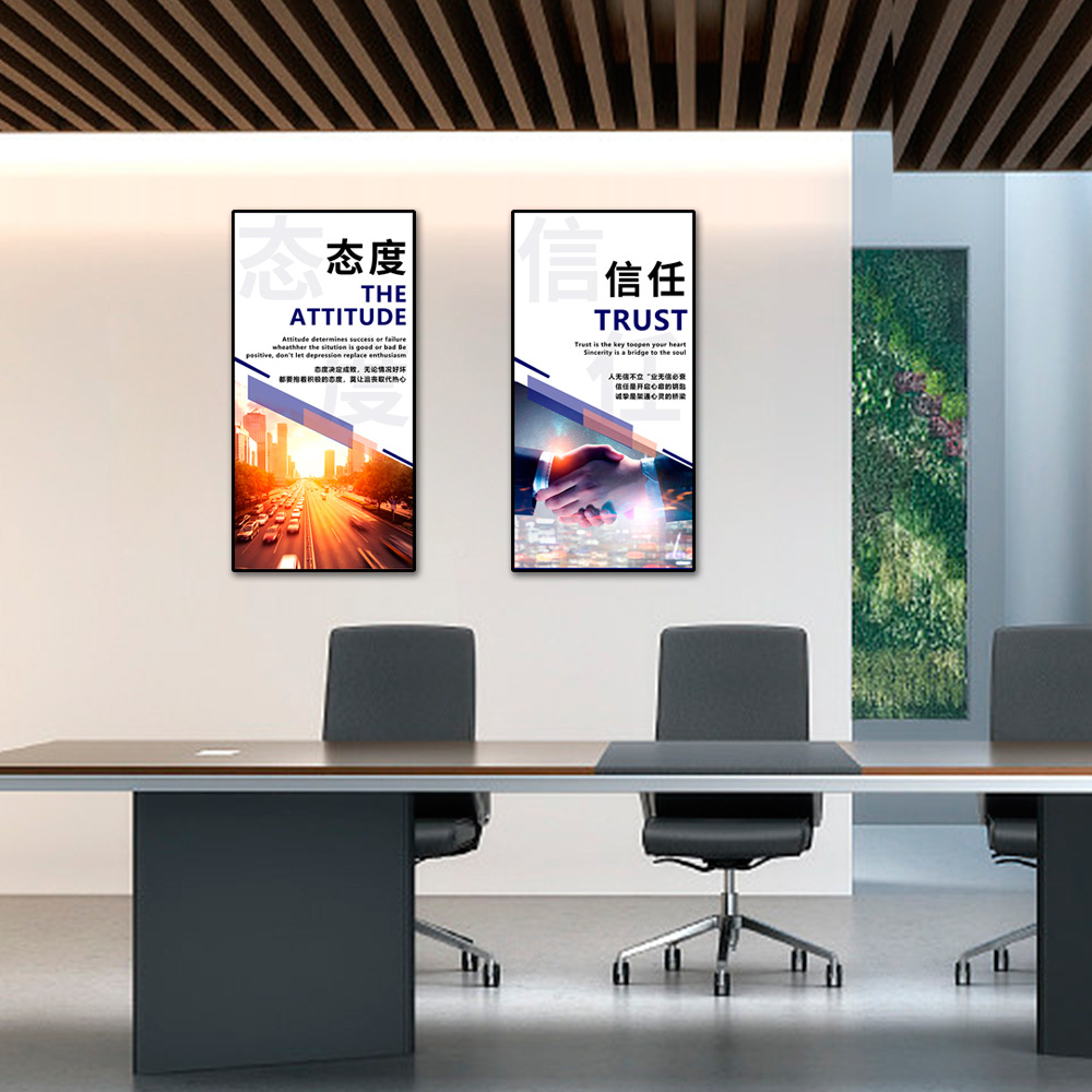 Oficina de pintura decorativa de la cultura corporativa colgando de la pared Pintura Sala de Conferencias de fondo mural de la pared de la empresa de inspiración lema caligrafía y pintura