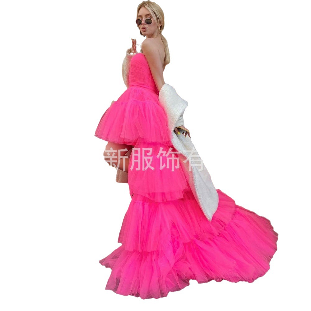 2023 europeo y americano Comercio exterior Amazon AliExpress deseo nuevo tubo superior falda de la torta boda bola del banquete vestido noche