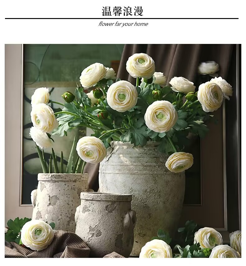 仿真露莲仿真花植绒绢花婚庆家居装饰摄影道具人造花仿真牡丹批发假花详情2