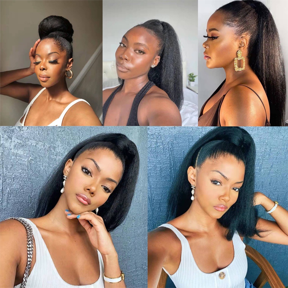 Synthetic Hair Drawstring Ponytail Fluffy Corn Wave Extension_voghion.com