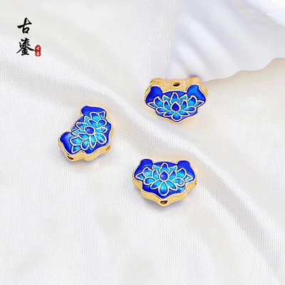 Style Back Cloud Enamel – Zərgərlik ara hissələri - 4ruyi-lock-blue-188x148x76mm-hole-2mm