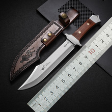 电商热卖厂家现货猎豹锋利直刀户外野营求生刀龙骨一体耐砍开山刀