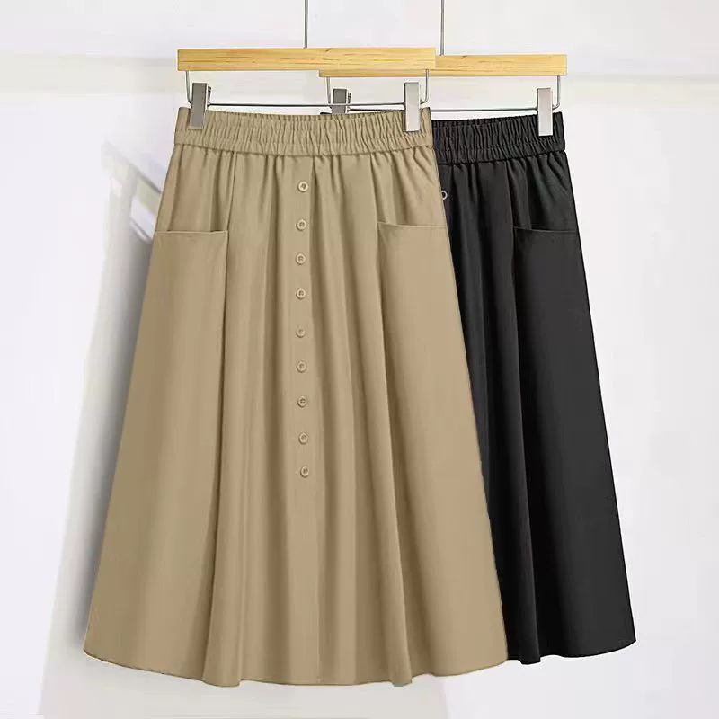 Маленькая юбка-бюстгатая черная юбка A-sizer женская юбка 2025 весна и лето новая юбка среднего возраста мама плиссированная юбка