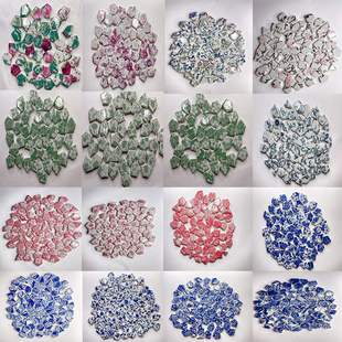Irregular Blue and White Broken Porcelain DIY Ceramic Handmade Materials Graduation Design Decorative Puzzle Mosaic Small Fragments