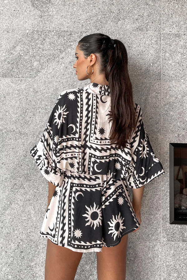 182g Weight Shorts Pants Length Polyester Fabric Type Mid Waist Waist Line Rompers Pants Type Micro-Elastic Elasticity Jumpsuit Tops Type Holiday, Daily Occasion Regular Fit Fit Type Sun Pattern Summer Season Women's Gender Printing Design Vacation Style Women's Holiday Daily Jumpsuit Vacation Sun Shorts Printing Rompers 5