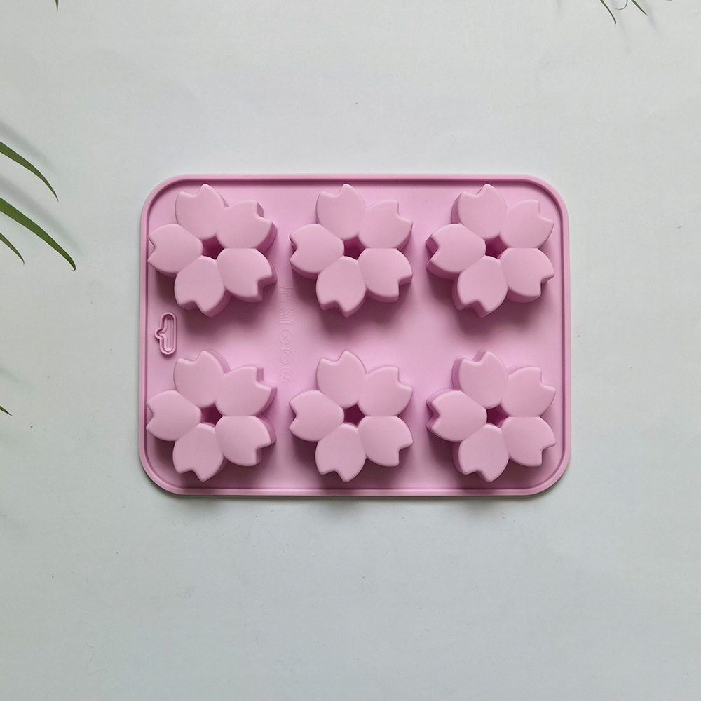 6 flores de cerezo 15 molde de silicona pastel helado pudín molde de postre jabón utensilios