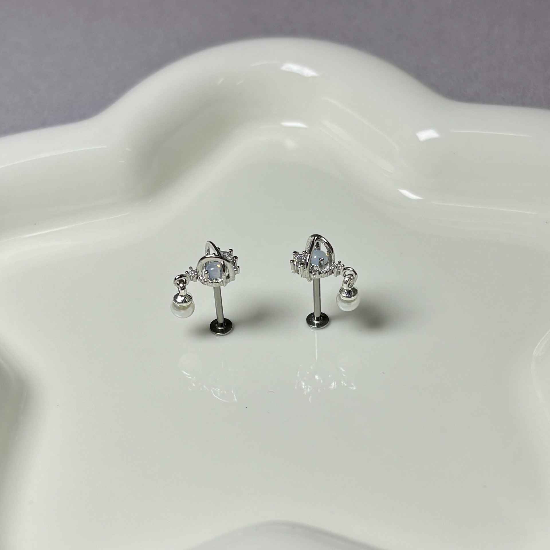 Labret stud lip piercing jewelry styling detail