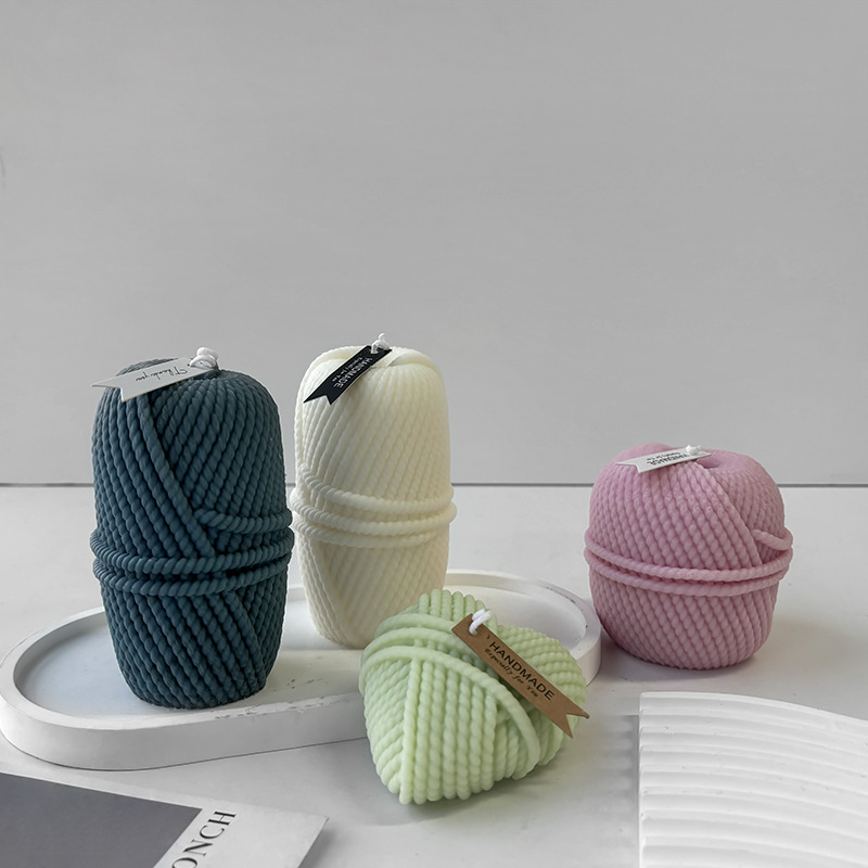 Jiahui Mei hilos de lana columna molde de silicona aromática hecha a mano columna amor amor atmósfera decoración molde de vela