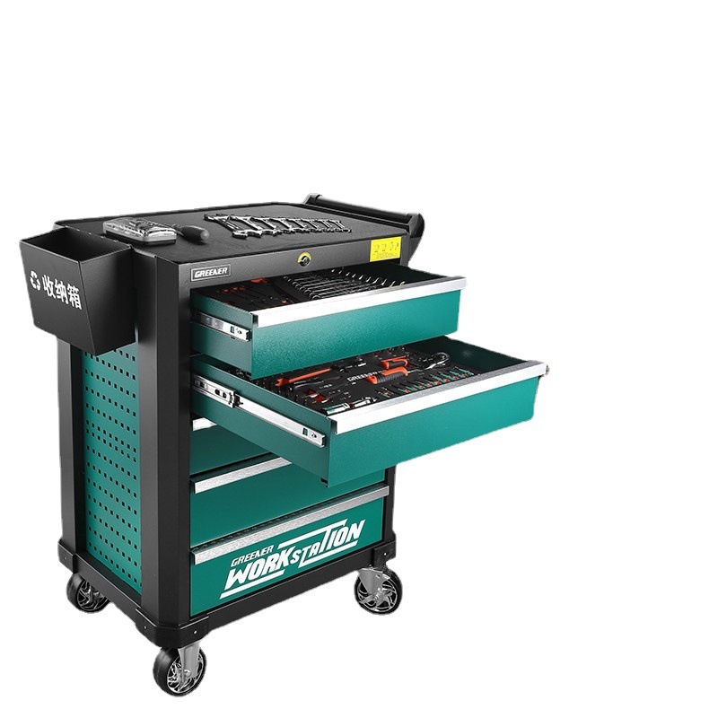 Carrito de Herramientas Green Forest, Carrito Pequeño con Cajones para Reparación de Automóviles, Juego de Herramientas Multifuncional de Grado Industrial para Taller con Revestimiento image 6