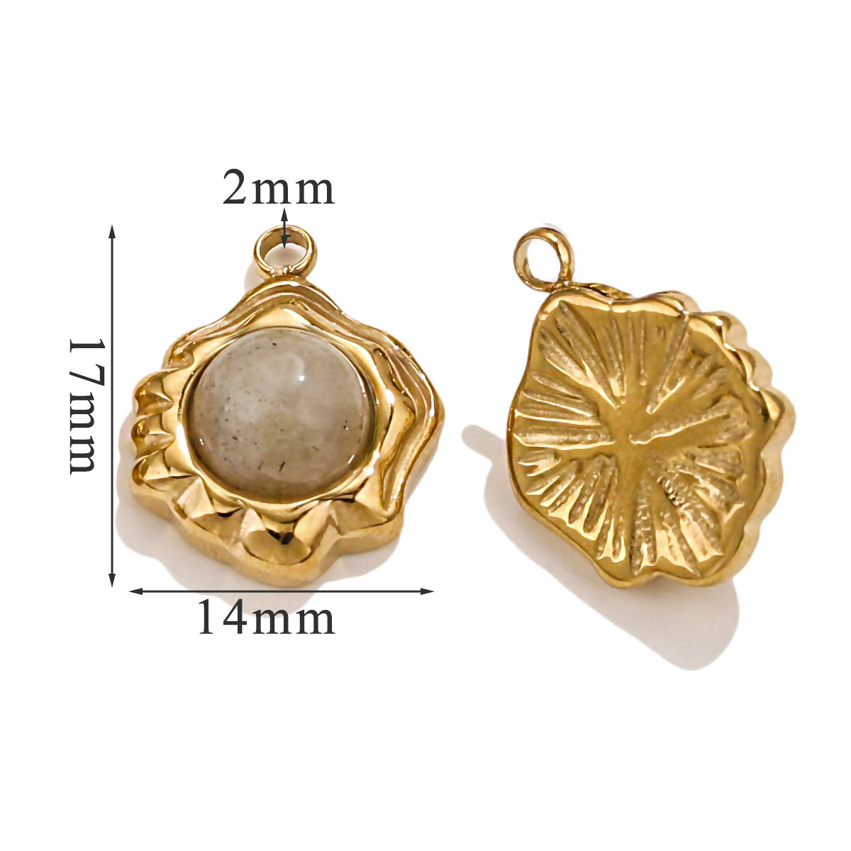 Europa y los Estados Unidos retro colgante geométrica de acero de aluminio joyería collar pendientes nicho accesorios de joyería DIY acero inoxidable piedra natural