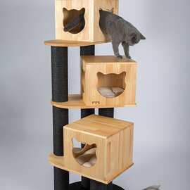 松木猫爬架猫爪板猫爬架猫架猫抓柱貓貓玩具貓窝猫床猫跳台猫别墅