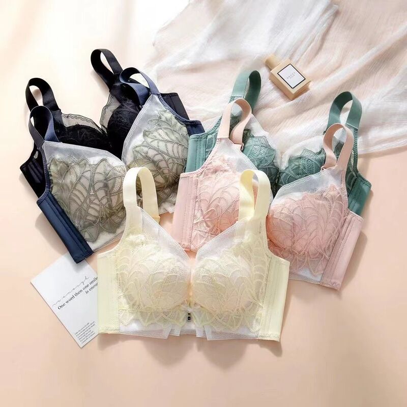 Push up underwear women's anti-sagging bra underwear new small fresh small chest special top support big lace breast collection