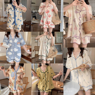 Pajamas Women's 2023 New Cute Tulip Summer Sweet Short-sleeved Thin Internet Popular Style Home Clothes suit