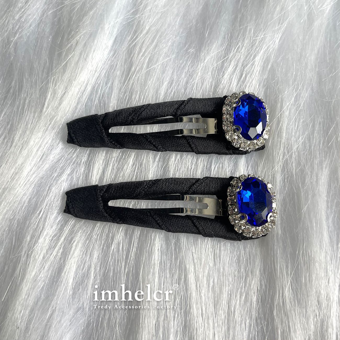 South Korea Dongdaemun light luxury high-grade sapphire side clip ins niche fashion exquisite broken hair bangs clip New