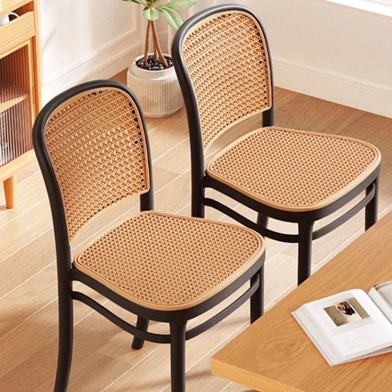 Rattan Nordic Plastic Chair for Home Stacking Outdoor Dining Chair Leisure Internet Celebrity Backrest Chair Small Apartment Table and Chair Restaurant