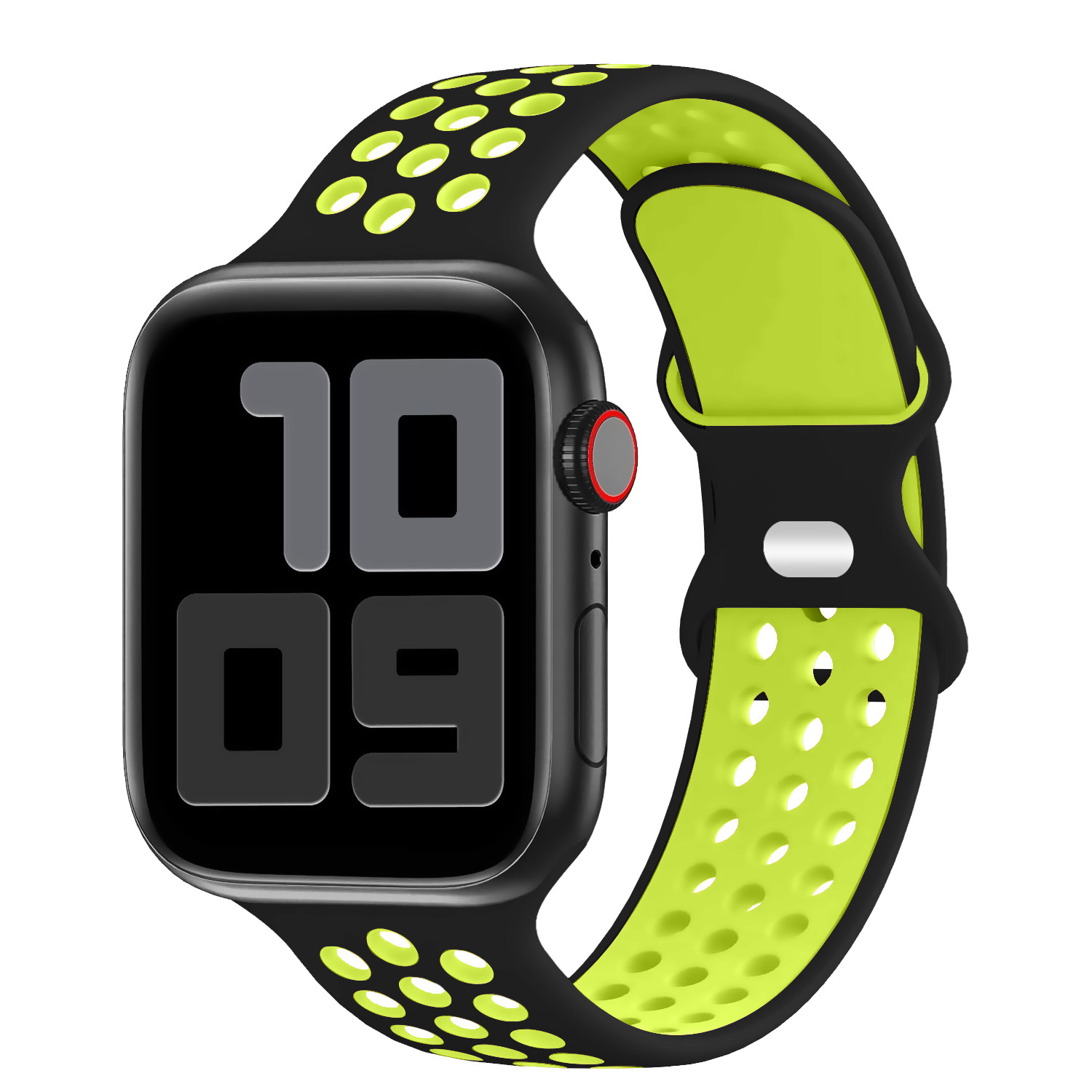Correa de silicona de dos tonos para Apple Watch S9, estilo Nike con hebilla en forma de ocho.