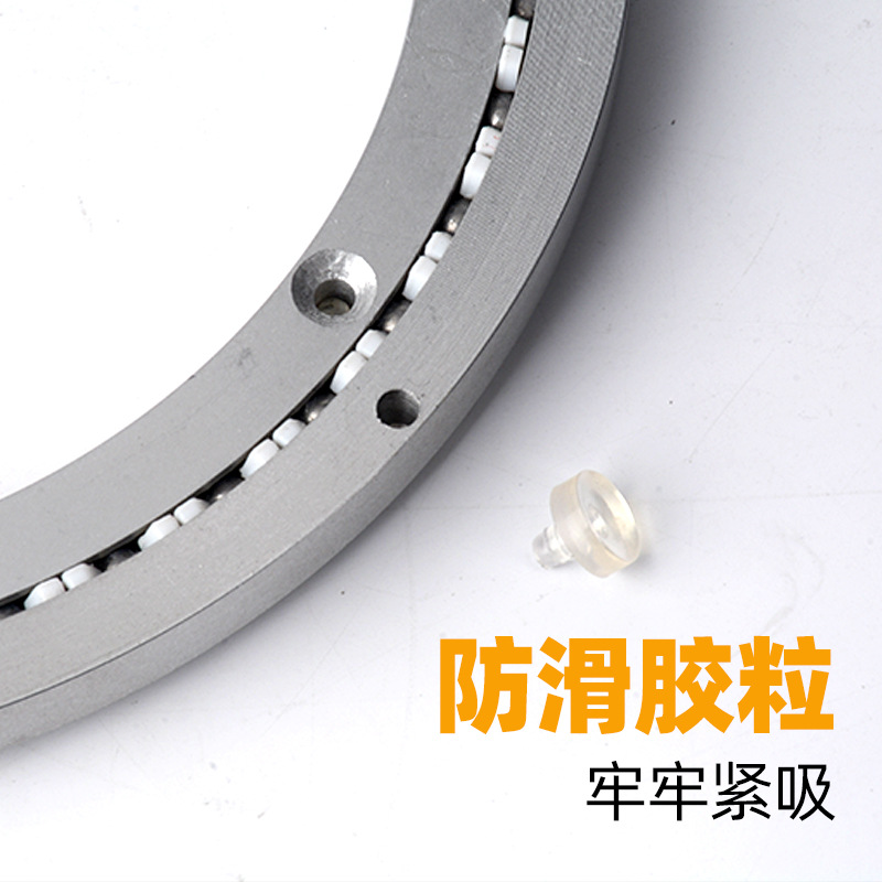 Mesa de comedor de aleación de aluminio mesa de comedor de hotel mesa de cristal silenciador placa giratoria bola sólida base redonda al por mayor