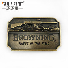 BULLZINE 锌合金BROWNING皮带扣03685复古休闲西部牛仔腰带扣