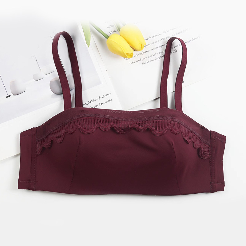 Fábrica de Shantou punto de encaje ajustable tipo de sostén de pecho de mujer ropa interior anti-caída sostén de damas