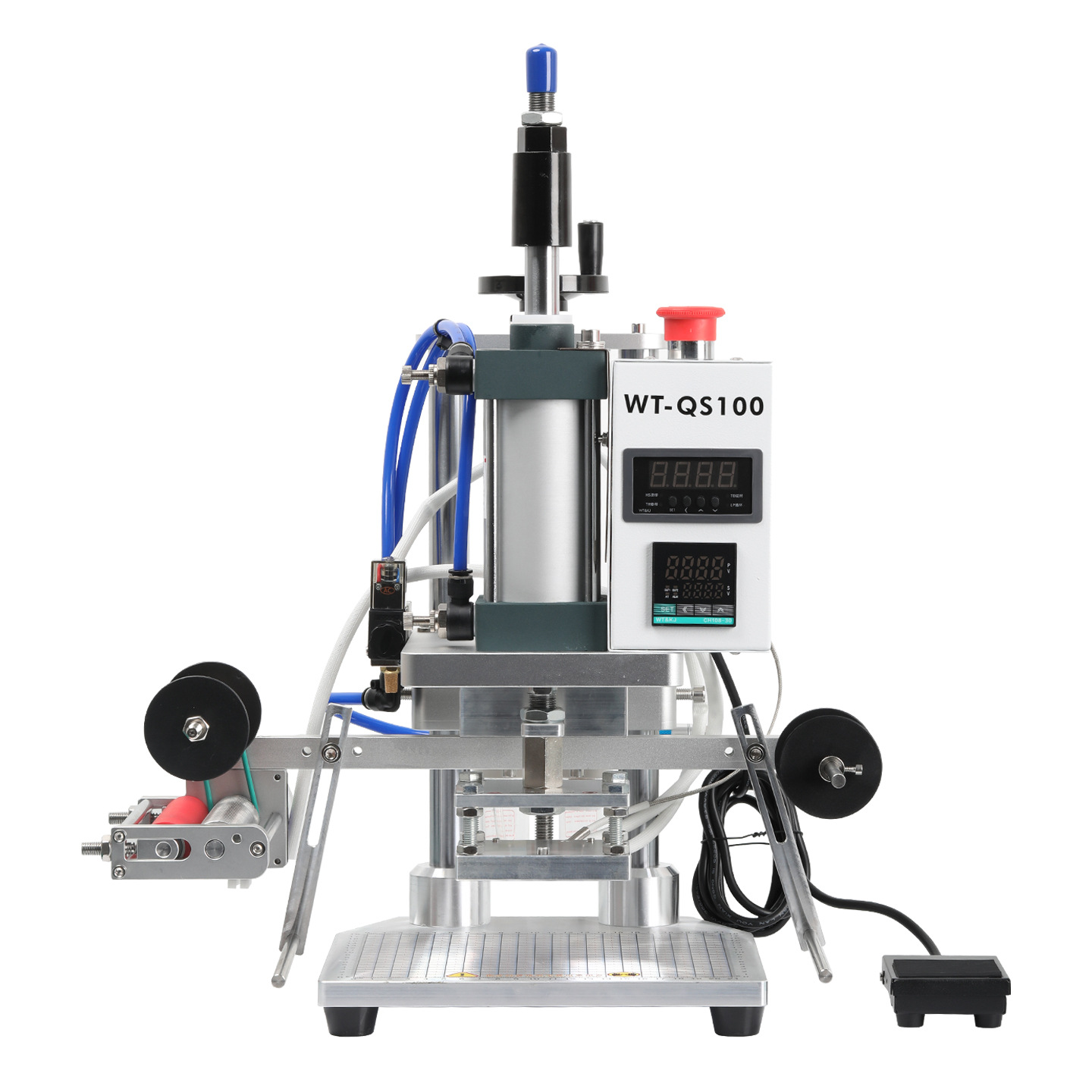 wtong小型气动机皮革PU笔记本木头商标烙印机铜版纸名片LOGO烫标