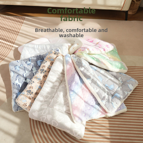 Cross-border Autumn/Winter Pet Cotton Pads and Beds with Thick Padding for Cats and Dogs, Pet Blankets and Quilts, Wholesale
